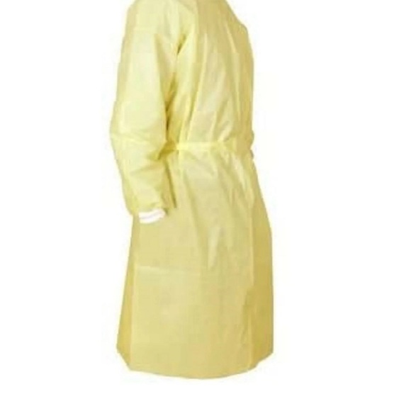 Disposable Isolation Gown Latex Free Non Sterile, Level 2, Yellow 100/Pack , XL - Picture 3 of 3